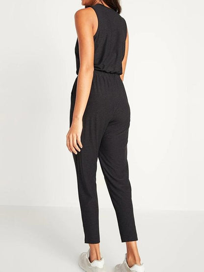 V-neck Sleeveless Women's Jumpsuit - Jumpsuits & Rompers - INS | Online Fashion Free Shipping Clothing, Dresses, Tops, Shoes - 15/04/2021 - Colour_Black - Colour_Green