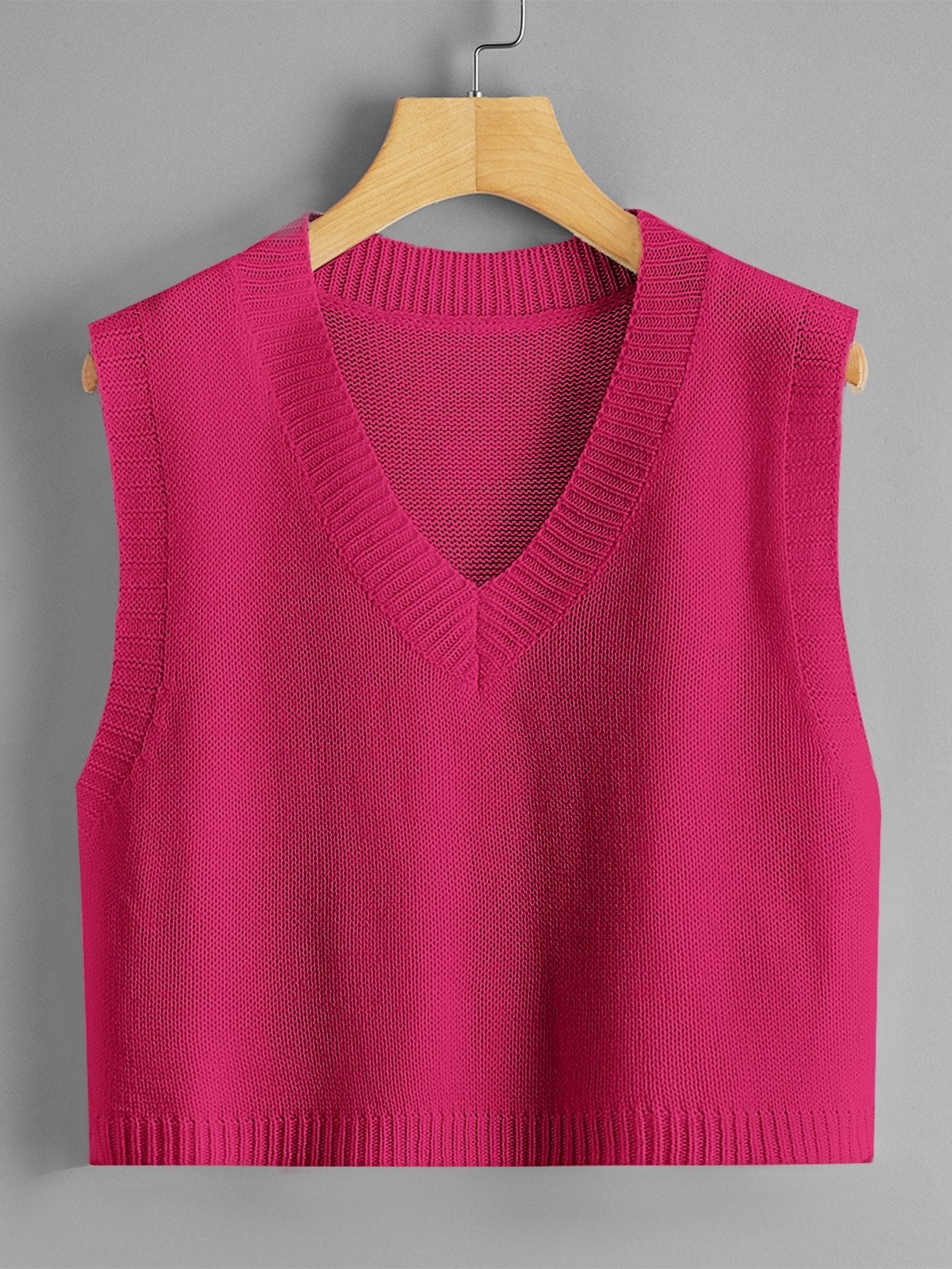V-neck Solid Crop Sweater Vest - INS | Online Fashion Free Shipping Clothing, Dresses, Tops, Shoes