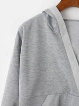V Notch Kangaroo Pocket Crop Hoodie - INS | Online Fashion Free Shipping Clothing, Dresses, Tops, Shoes
