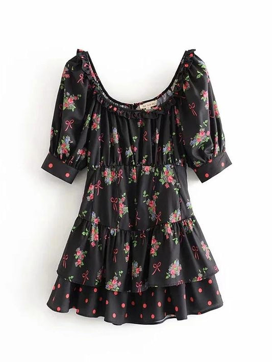 Virginia Embroidered Hi-low Peasant Dress - Dresses - INS | Online Fashion Free Shipping Clothing, Dresses, Tops, Shoes - 15/03/2021 - Black - Color_Black