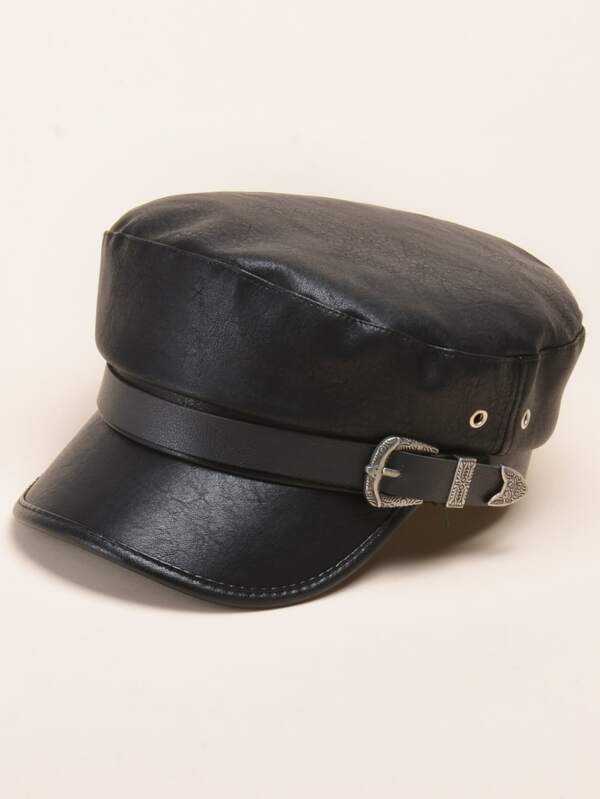 Western Buckle Belt Decor Baker Boy Cap - LuckyFash™
