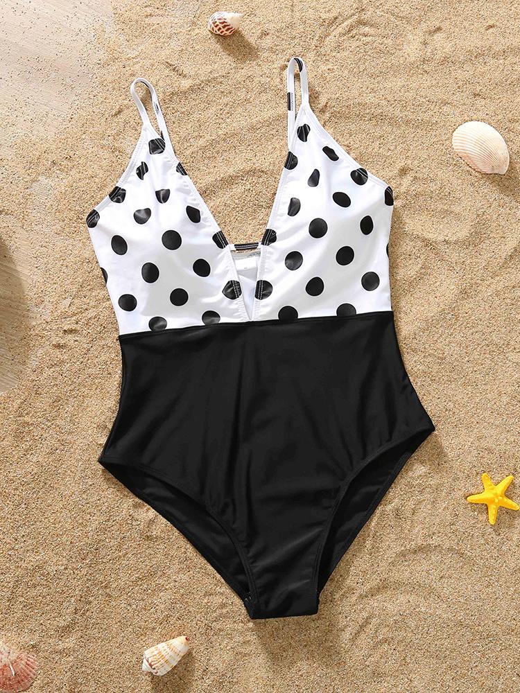 White Polka Dot Bow One-Piece Swimsuit - Swimsuits - INS | Online Fashion Free Shipping Clothing, Dresses, Tops, Shoes - 06/04/2021 - Beach - L