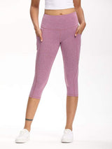 Wide Waistband Pocket Capri Sports Leggings - INS | Online Fashion Free Shipping Clothing, Dresses, Tops, Shoes