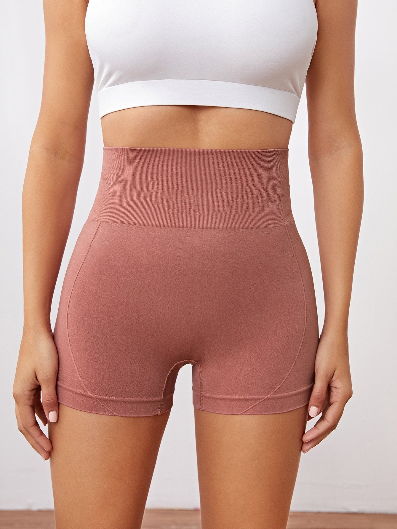 Wide Waistband Solid Biker Shorts - INS | Online Fashion Free Shipping Clothing, Dresses, Tops, Shoes