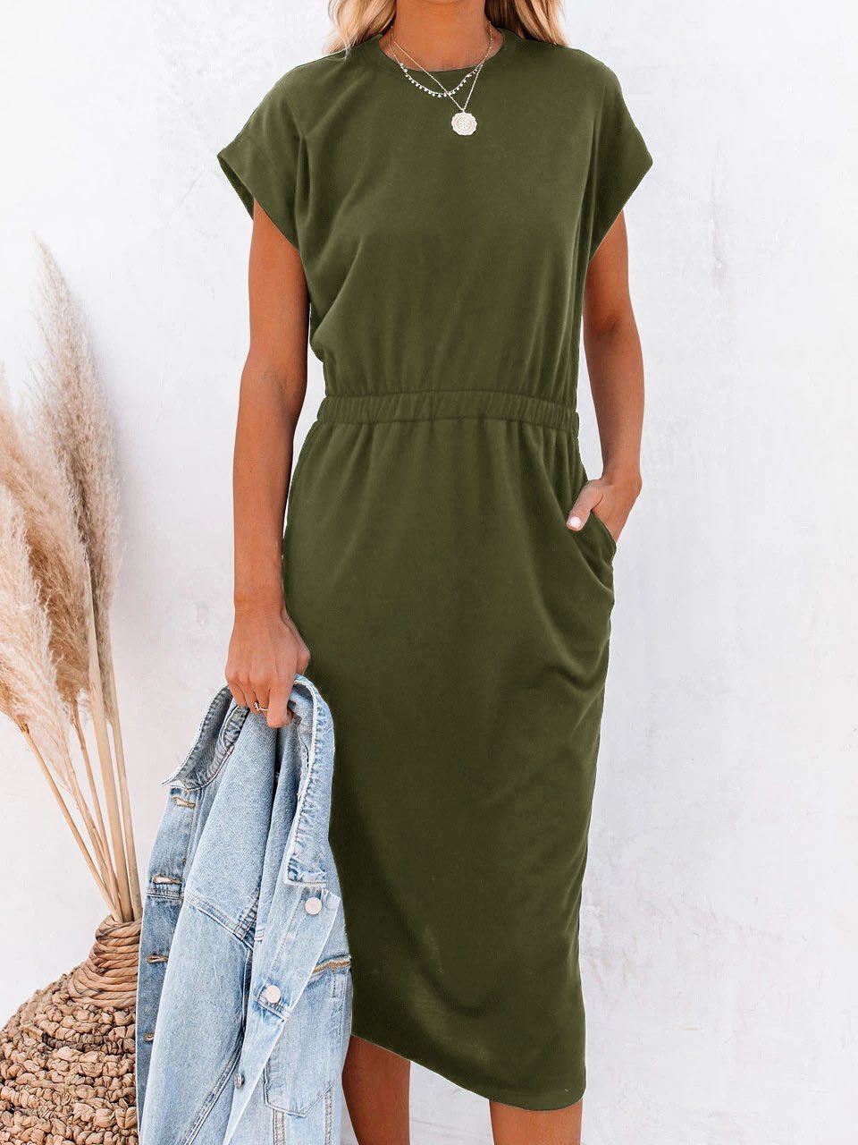 Women Belted Slit Pencil Dress - INS | Online Fashion Free Shipping Clothing, Dresses, Tops, Shoes