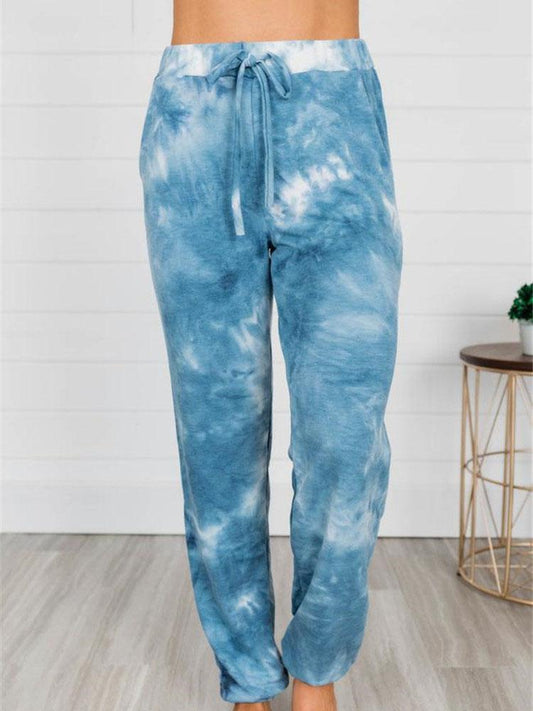 Women Casual Drawstring Tie-Dye Print Sport Pants - Pants - INS | Online Fashion Free Shipping Clothing, Dresses, Tops, Shoes - 12/05/2021 - 120521 - Color_Grey