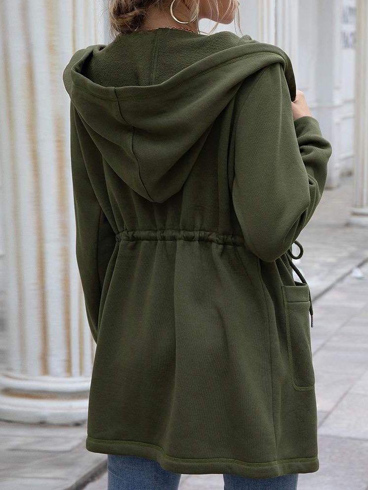 Women Casual Solid Hooded Coat - INS | Online Fashion Free Shipping Clothing, Dresses, Tops, Shoes