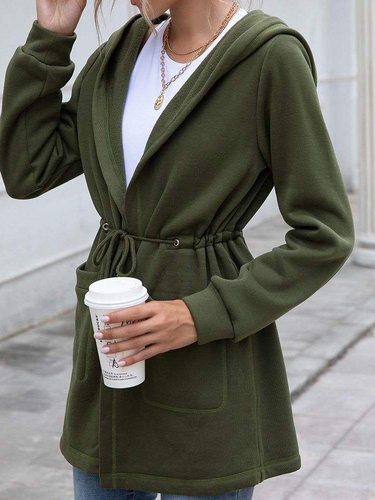 Women Casual Solid Hooded Coat - INS | Online Fashion Free Shipping Clothing, Dresses, Tops, Shoes