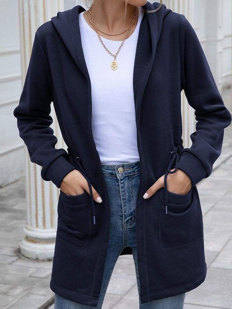 Women Casual Solid Hooded Coat - INS | Online Fashion Free Shipping Clothing, Dresses, Tops, Shoes