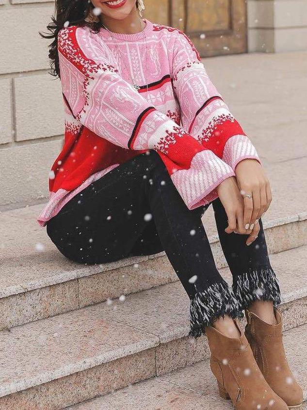 Women Christmas Snowflake Knit sweater - Sweaters - INS | Online Fashion Free Shipping Clothing, Dresses, Tops, Shoes - Sweaters - -