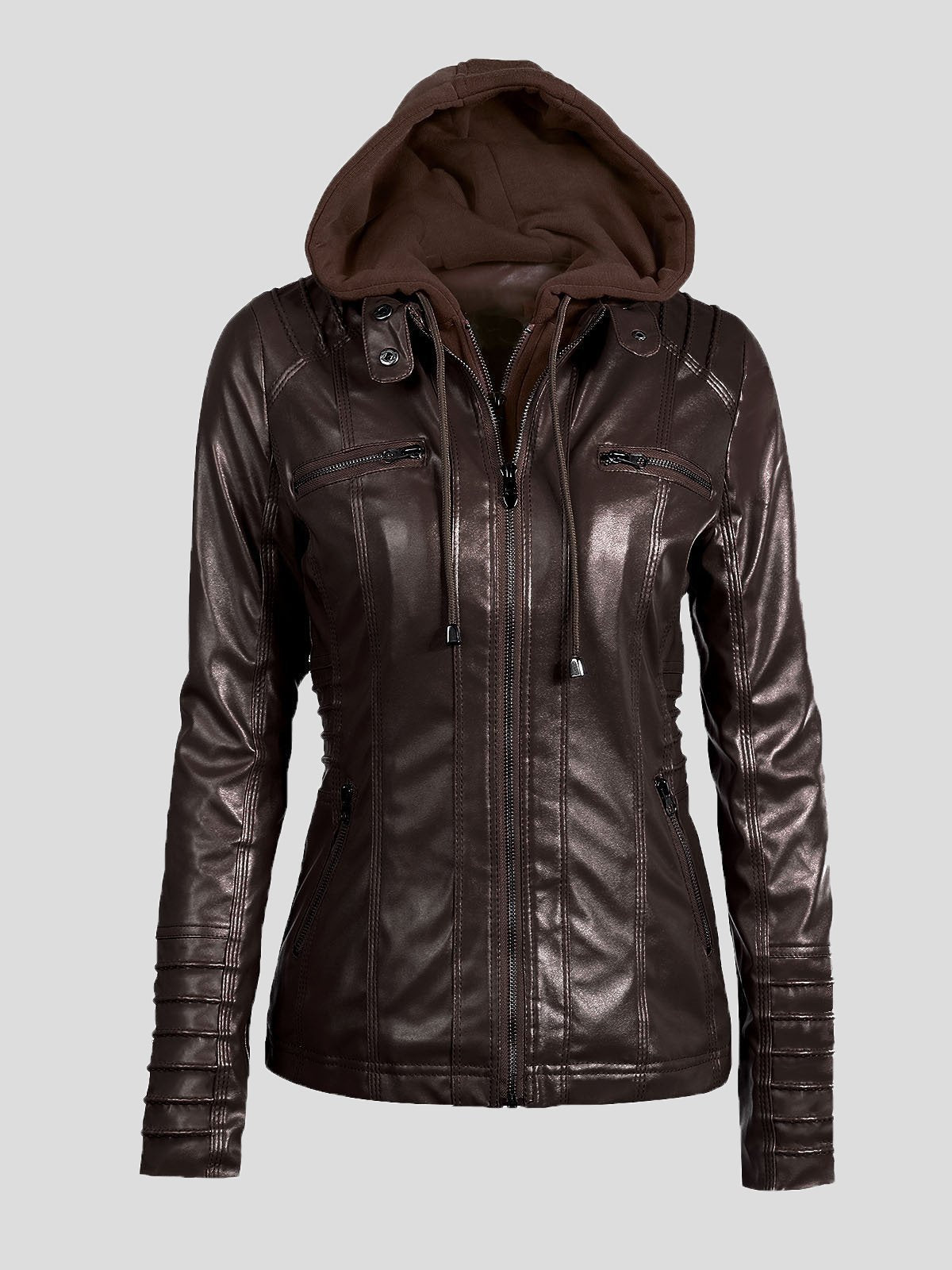 Women Coats Faux Leather Jacket with Coats - Coats & Jackets - INS | Online Fashion Free Shipping Clothing, Dresses, Tops, Shoes - 04/03/2021 - 2XL - 3XL