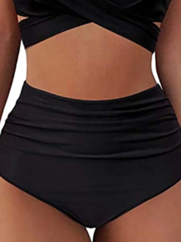 Women Criss Cross Bikini Set Push Up High Waist 2 Piece Swimsuit Bathing Suits - Swimsuits - INS | Online Fashion Free Shipping Clothing, Dresses, Tops, Shoes - 27/04/2021 - Category_Swimsuits - Color_Black
