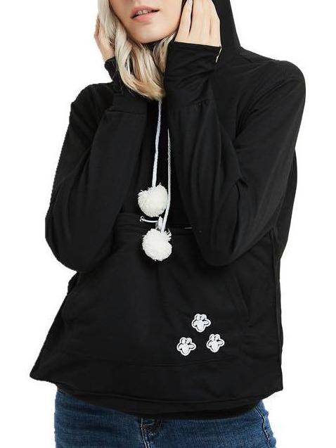 Women Cute Custom Hooded Sweatshirt - Sweatshirts - INS | Online Fashion Free Shipping Clothing, Dresses, Tops, Shoes - 2XL - Black - Casual
