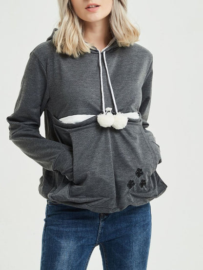 Women Cute Custom Hooded Sweatshirt - Sweatshirts - INS | Online Fashion Free Shipping Clothing, Dresses, Tops, Shoes - 2XL - Black - Casual