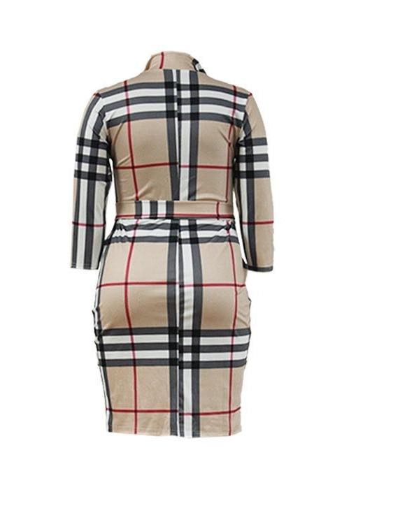 Women' Fall Slim Plaid Dress - INS | Online Fashion Free Shipping Clothing, Dresses, Tops, Shoes