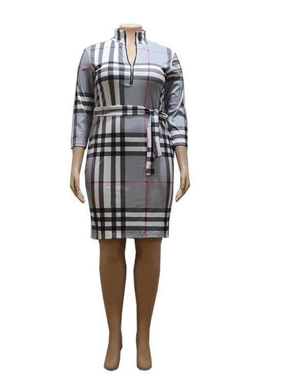 Women' Fall Slim Plaid Dress - INS | Online Fashion Free Shipping Clothing, Dresses, Tops, Shoes