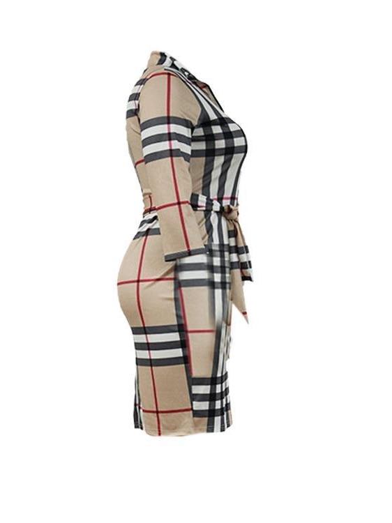 Women' Fall Slim Plaid Dress - INS | Online Fashion Free Shipping Clothing, Dresses, Tops, Shoes