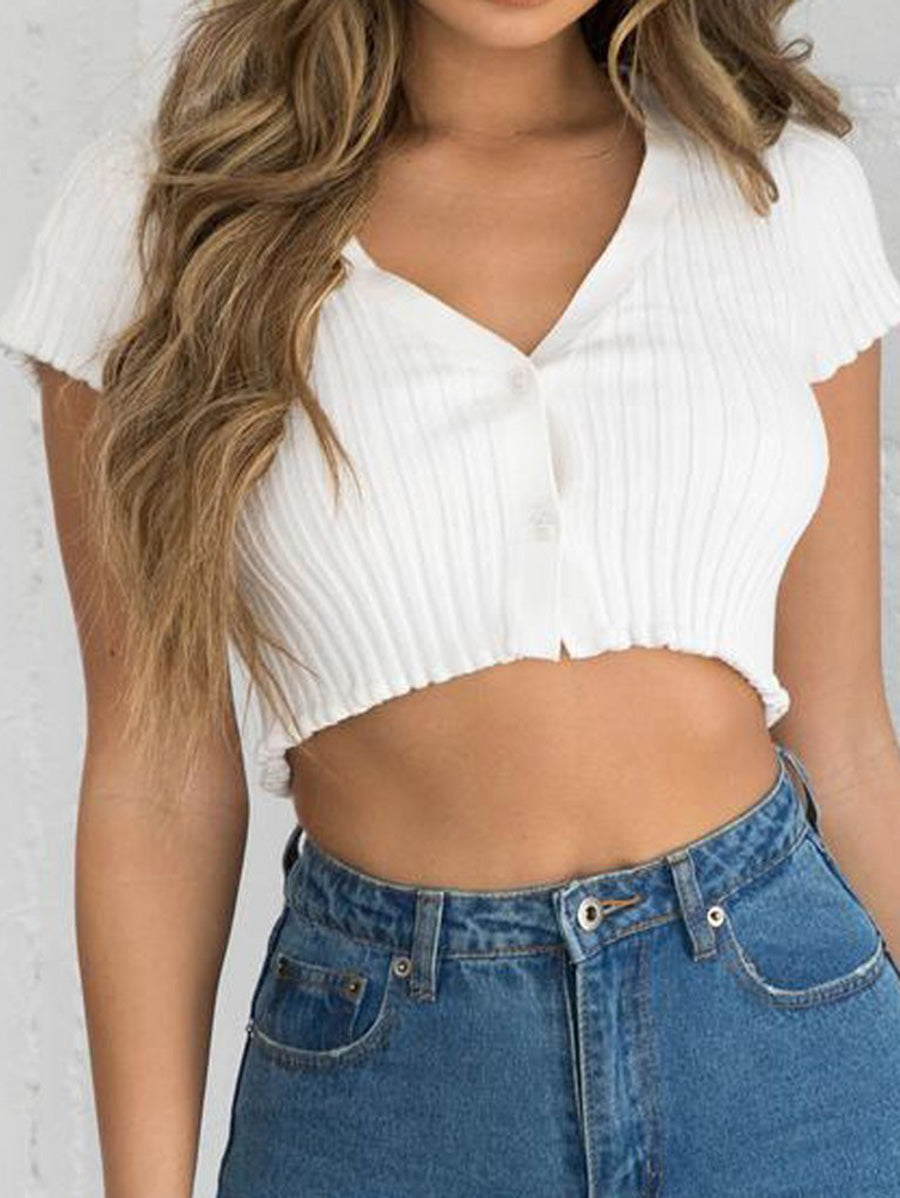 Women Hot V-neck Crop Top