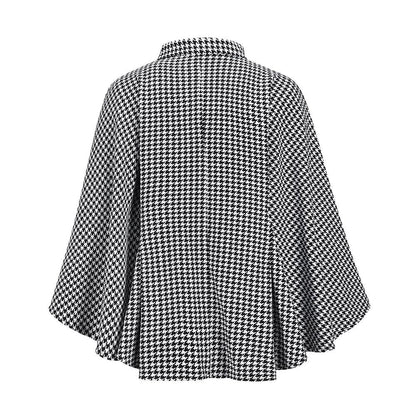 Women Houndstooth Print Cloak Coat - INS | Online Fashion Free Shipping Clothing, Dresses, Tops, Shoes