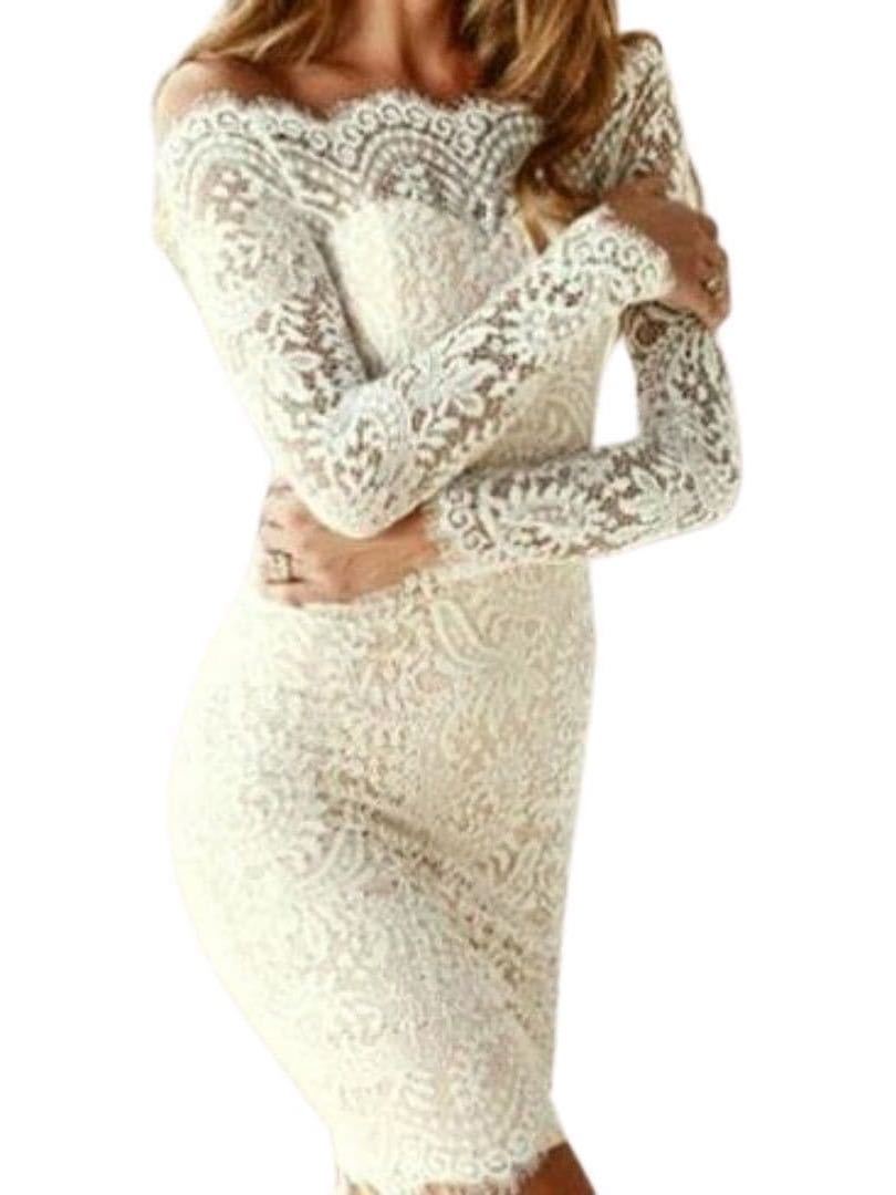 Women Long Sleeve Lace Prom Dresses - INS | Online Fashion Free Shipping Clothing, Dresses, Tops, Shoes