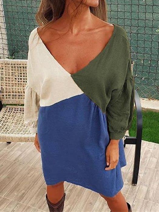 Women Loose Backless V-neck Aline Dress - Dresses - INS | Online Fashion Free Shipping Clothing, Dresses, Tops, Shoes - Backless - Black - Coffee