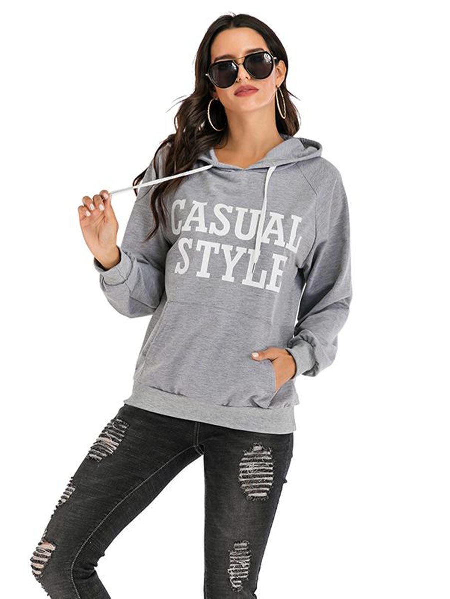 Women Printed Hooded Sweatshirt