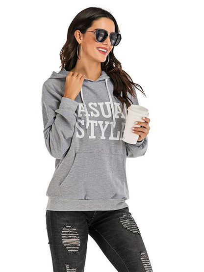 Women Printed Hooded Sweatshirt