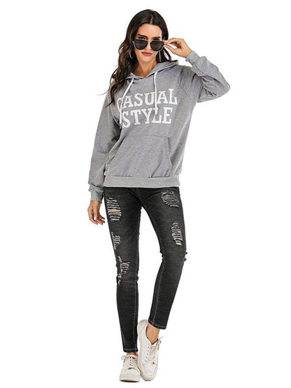 Women Printed Hooded Sweatshirt