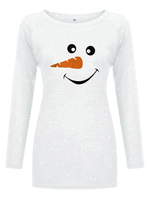 Women Snowman Print Long Sleeve Blouses - Blouses & Shirts - INS | Online Fashion Free Shipping Clothing, Dresses, Tops, Shoes - 13/05/2021 - 130521 - BLO210518252