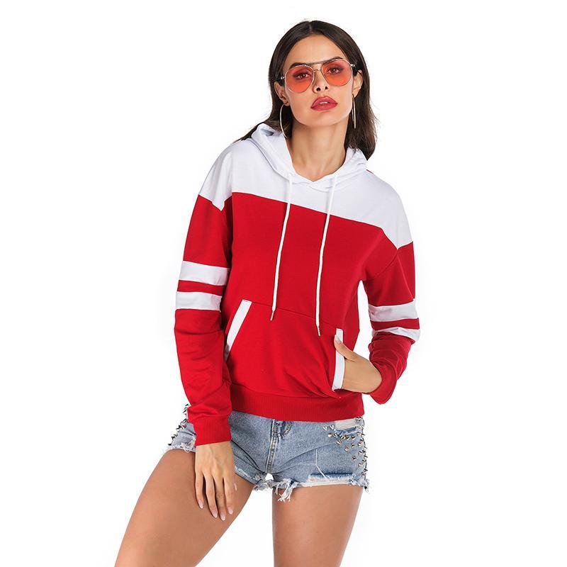 Women Stitching Colorblock Hooded Sweatshirt - INS | Online Fashion Free Shipping Clothing, Dresses, Tops, Shoes