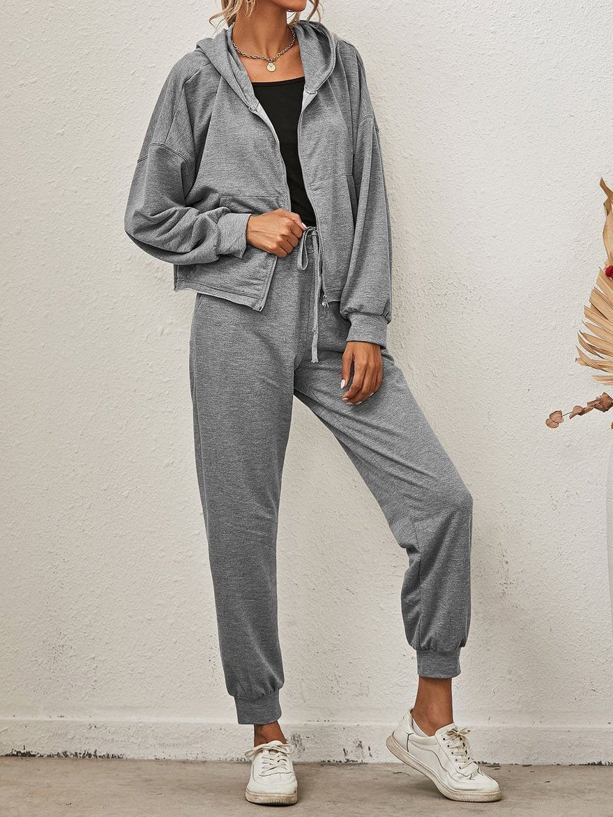 Women Two Pieces Loose Suit - Sweatshirts - INS | Online Fashion Free Shipping Clothing, Dresses, Tops, Shoes - 2XL - Autumn - Black
