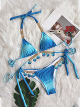 Women's Bikinis Diamond Shell Belted Two Piece Bikini Swimsuit - Bikinis - Instastyled | Online Fashion Free Shipping Clothing, Dresses, Tops, Shoes - 03/03/2022 - 40-50 - BIK2203031132