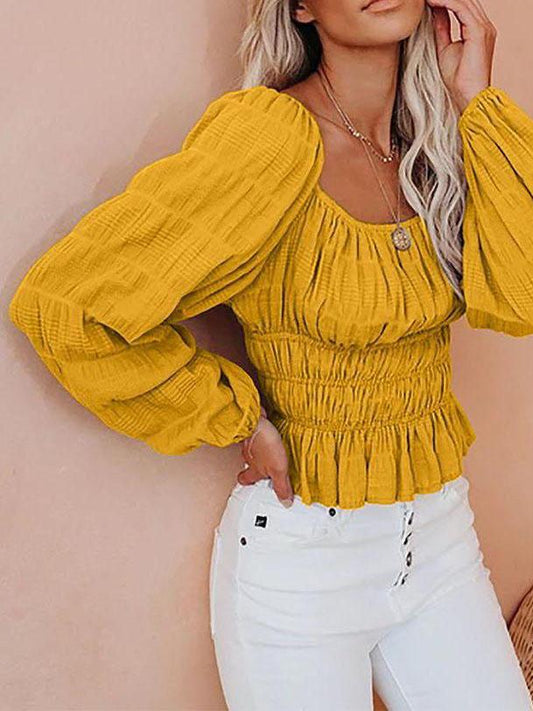 Women's Bishop Shirt - Tops - INS | Online Fashion Free Shipping Clothing, Dresses, Tops, Shoes - Color_Yellow - Long Sleeves - Shirt