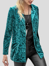 Women's Blazers Casual Lapel Velvet Long Sleeve Blazer - Blazers - Instastyled | Online Fashion Free Shipping Clothing, Dresses, Tops, Shoes - 15/01/2022 - 30-40 - BLA2201151191