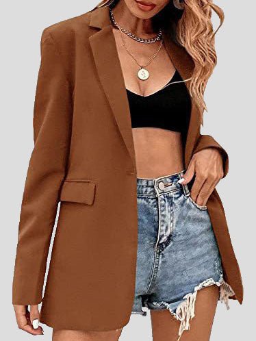 Women's Blazers Casual Solid Lapel Slim Fit Blazer - Blazers - Instastyled | Online Fashion Free Shipping Clothing, Dresses, Tops, Shoes - 15/09/2022 - BLA2209151260 - Blazers