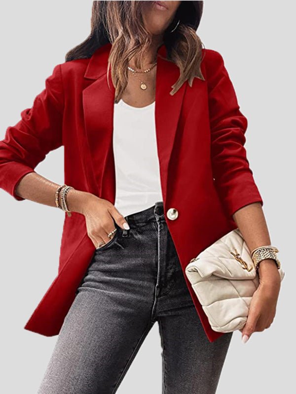 Women's Blazers Casual Solid Lapel Slim Fit Long Sleeve Blazer - Blazers - Instastyled | Online Fashion Free Shipping Clothing, Dresses, Tops, Shoes - 08/09/2022 - BLA2209081251 - Blazers