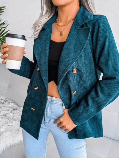 Women's Blazers Fashion Double-Breasted Long Sleeve Blazer - Blazers - INS | Online Fashion Free Shipping Clothing, Dresses, Tops, Shoes - 09/10/2021 - BLA2110091146 - Blazers