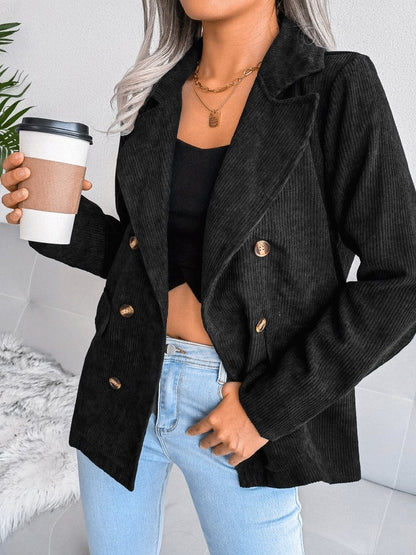 Women's Blazers Fashion Double-Breasted Long Sleeve Blazer - Blazers - INS | Online Fashion Free Shipping Clothing, Dresses, Tops, Shoes - 09/10/2021 - BLA2110091146 - Blazers