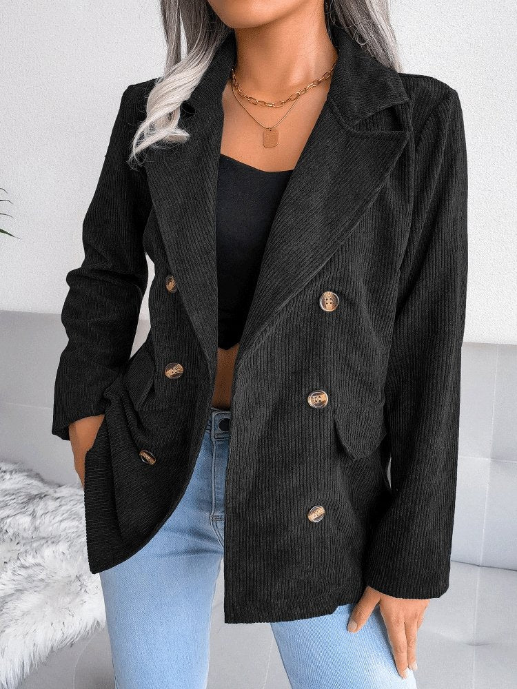 Women's Blazers Fashion Double-Breasted Long Sleeve Blazer - Blazers - INS | Online Fashion Free Shipping Clothing, Dresses, Tops, Shoes - 09/10/2021 - BLA2110091146 - Blazers