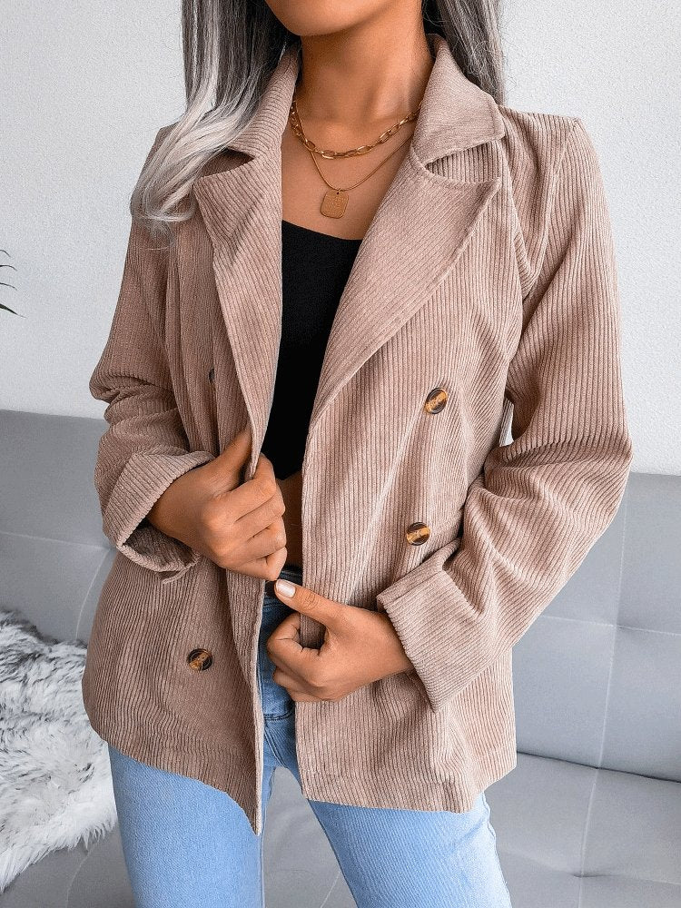 Women's Blazers Fashion Double-Breasted Long Sleeve Blazer - Blazers - INS | Online Fashion Free Shipping Clothing, Dresses, Tops, Shoes - 09/10/2021 - BLA2110091146 - Blazers