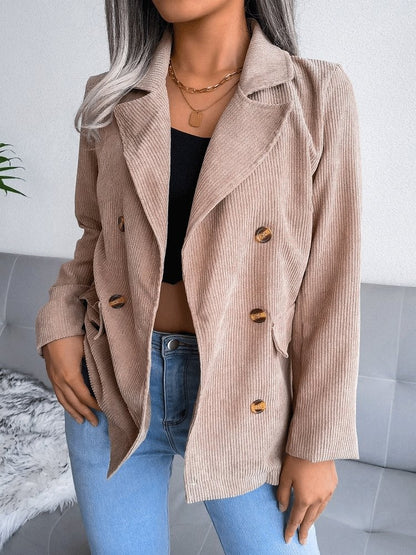 Women's Blazers Fashion Double-Breasted Long Sleeve Blazer - Blazers - INS | Online Fashion Free Shipping Clothing, Dresses, Tops, Shoes - 09/10/2021 - BLA2110091146 - Blazers