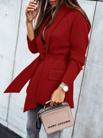 Women's Blazers Fashion Lapel Belted Long Sleeve Blazer - Blazers - INS | Online Fashion Free Shipping Clothing, Dresses, Tops, Shoes - 23/11/2021 - 30-40 - BLA2111231181