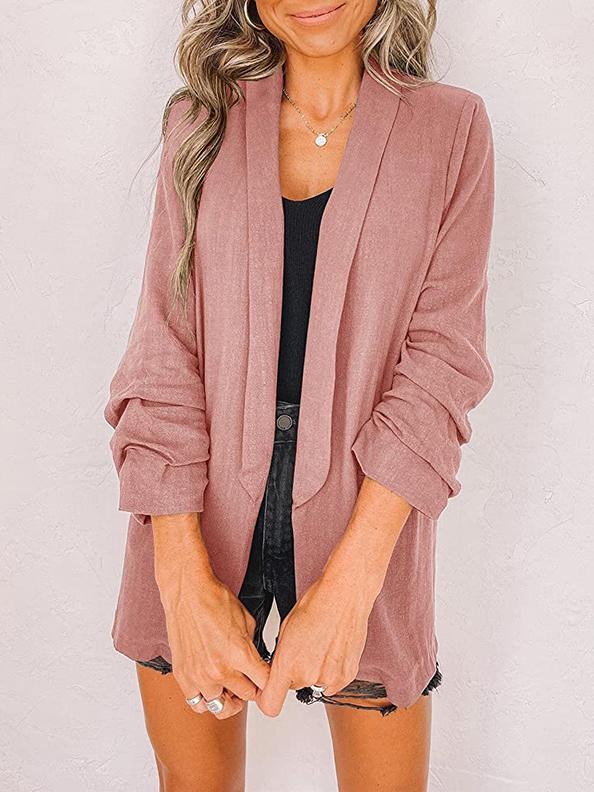 Women's Blazers Fashion Lapel Solid Long Sleeve Casual Blazer - Blazers - INS | Online Fashion Free Shipping Clothing, Dresses, Tops, Shoes - 20-30 - 26/10/2021 - BLA2110261159