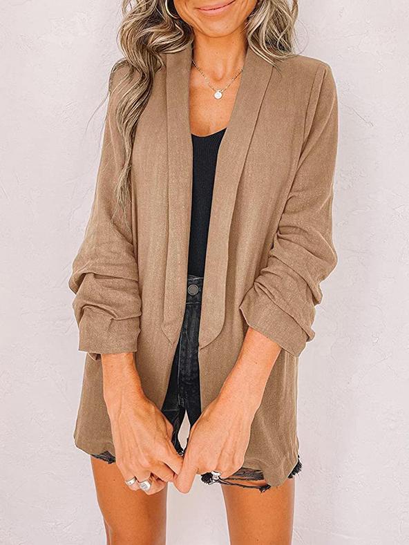 Women's Blazers Fashion Lapel Solid Long Sleeve Casual Blazer - Blazers - INS | Online Fashion Free Shipping Clothing, Dresses, Tops, Shoes - 20-30 - 26/10/2021 - BLA2110261159