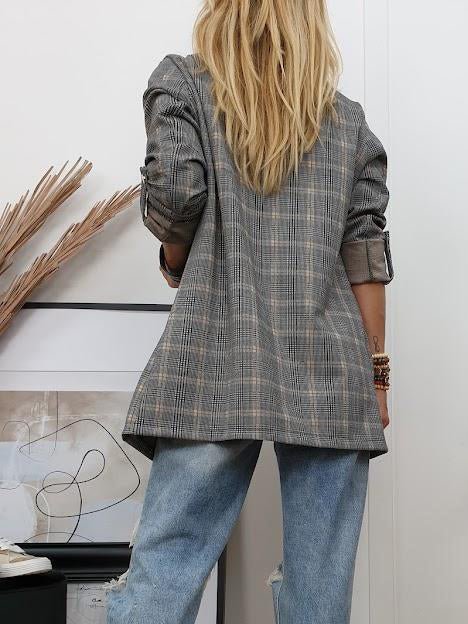 Women's Blazers Lapel Plaid Long Sleeve Blazers - Blazers - Instastyled | Online Fashion Free Shipping Clothing, Dresses, Tops, Shoes - 07/02/2022 - BLA2202081193 - Blazers