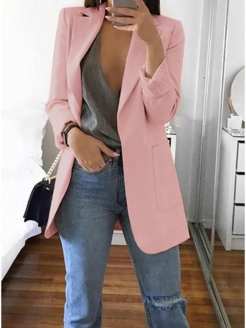 Women's Blazers Lapel Slim Pocket Temperament Blazer - Blazers - INS | Online Fashion Free Shipping Clothing, Dresses, Tops, Shoes - 20-30 - 24/09/2021 - BLA2109241133