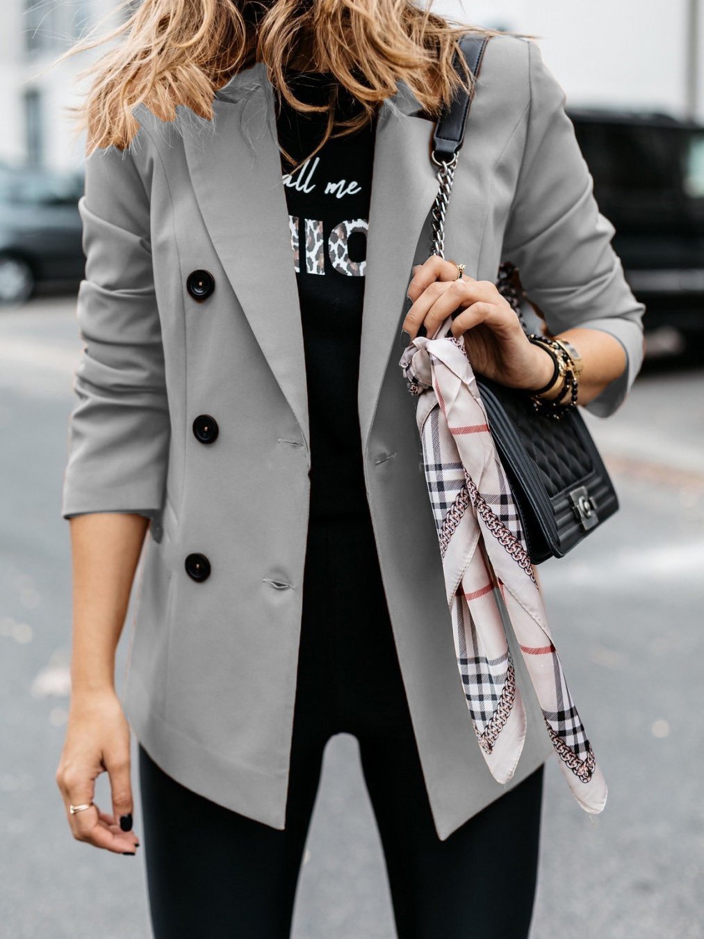Women's Blazers Long Sleeve Double-Breasted Button Blazer - MsDressly