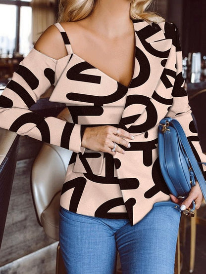 Women's Blazers Plaid V-Neck Sling Long Sleeve Blazers - Blazers - INS | Online Fashion Free Shipping Clothing, Dresses, Tops, Shoes - 09/11/2021 - 30-40 - BLA2111091170