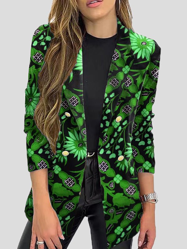 Women's Blazers Printed Lapel Long Sleeve Blazers - Blazers - Instastyled | Online Fashion Free Shipping Clothing, Dresses, Tops, Shoes - 19/08/2022 - BLA2208191219 - Blazers