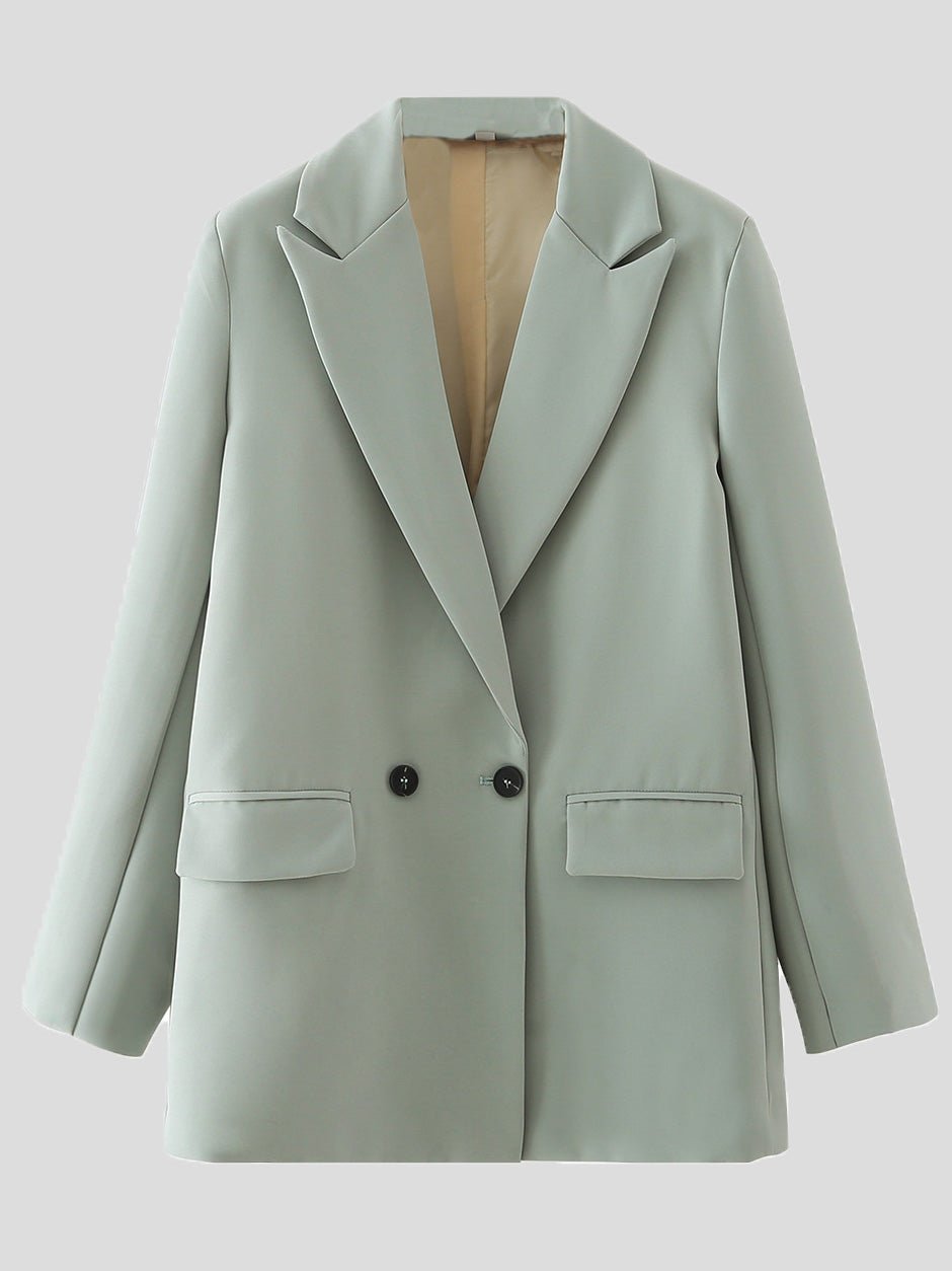 Women's Blazers Solid Lapel Button Long Sleeve Blazer - Blazers - Instastyled | Online Fashion Free Shipping Clothing, Dresses, Tops, Shoes - 14/09/2022 - BLA2209141257 - Blazers